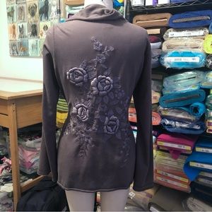 Lucky Brand Large embroidered tie front jacket